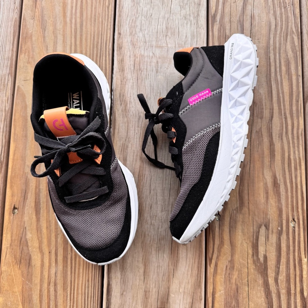 Cole Haan Women's ZERØGRAND All Day Runner size 7.5 Black/Pavement/Optic White